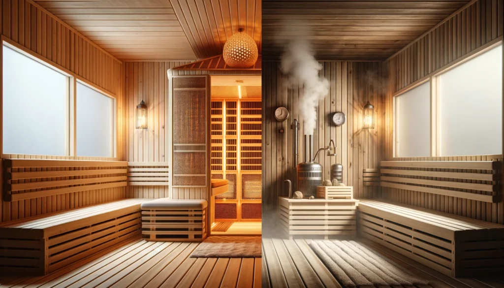 Infrared Sauna compared to a Steam Sauna